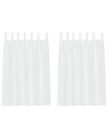 Tenda in Velo con tende 2 pcs Bianco 140 x 140 cm Poliestere