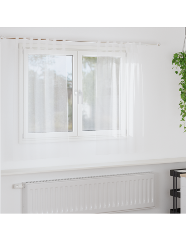 Tenda in Velo con tende 2 pcs Bianco 140 x 140 cm Poliestere