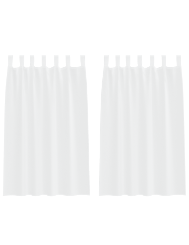Tenda in Velo con tende 2 pcs Bianco 175 x 140 cm Poliestere