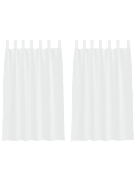 Tende con tende 2 pcs Bianco 140 x 175 cm Poliestere