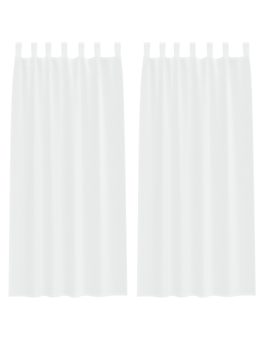 Tenda in Velo con tende 2 pcs Bianco 225 x 140 cm Poliestere