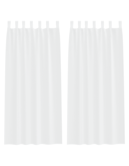 Tende con tende 2 pcs Bianco 140 x 245 cm Poliestere