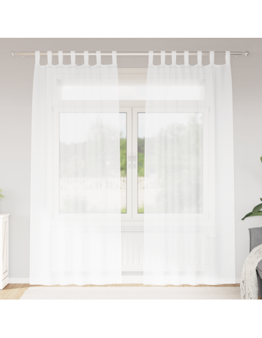 Tenda in Velo con tende 2 pcs Bianco 245 x 140 cm Poliestere
