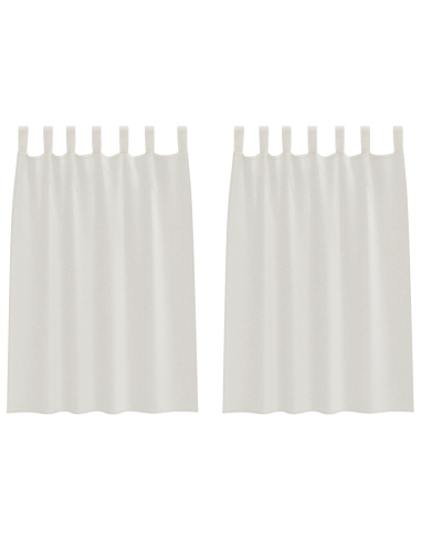 Tenda in Velo con tende 2 pcs Crema 140 x 140 cm Poliestere