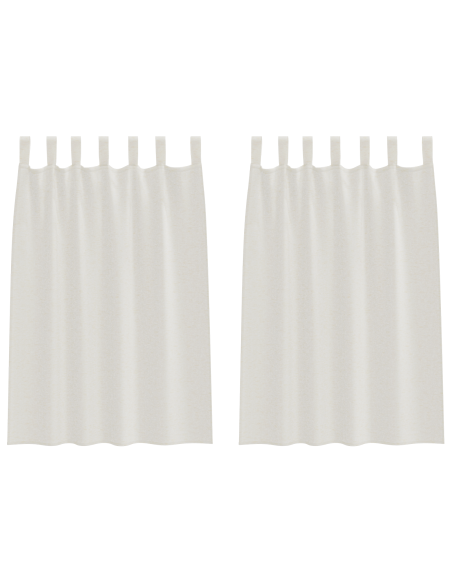 Tende con tende 2 pcs Crema 140 x 140 cm Poliestere