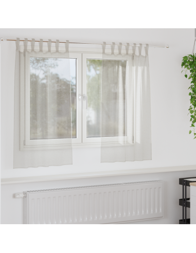 Tenda in Velo con tende 2 pcs Crema 140 x 140 cm Poliestere