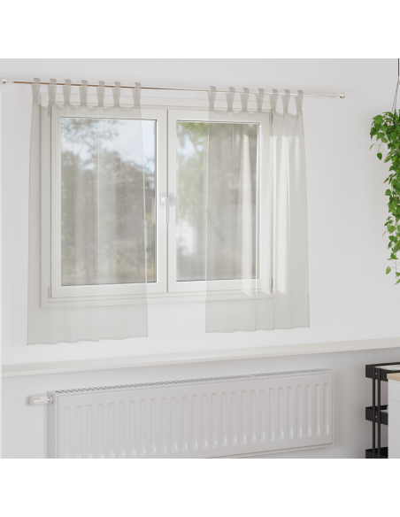 Tende con tende 2 pcs Crema 140 x 140 cm Poliestere