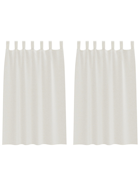 Tende con tende 2 pcs Crema 140 x 175 cm Poliestere