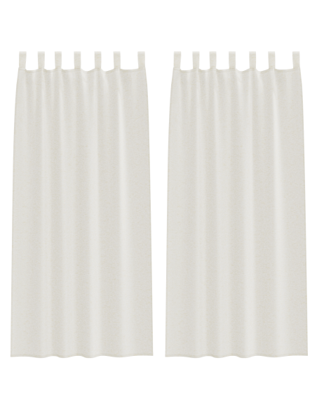 Tende con tende 2 pcs Crema 140 x 260 cm Poliestere