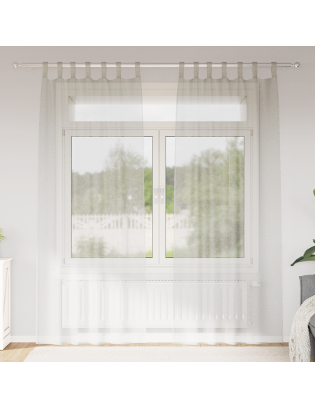 Tende con tende 2 pcs Crema 140 x 260 cm Poliestere