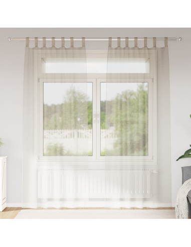 Tenda in Velo con tende 2 pcs Sabbia 260 x 140 cm Poliestere