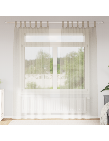 Tenda in Velo con tende 2 pcs Sabbia 260 x 140 cm Poliestere