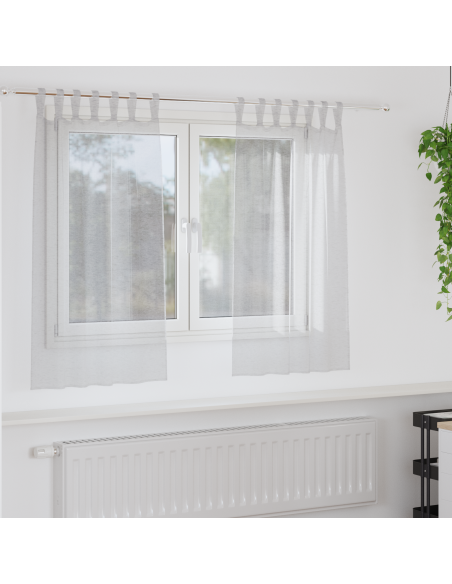 Tende con tende 2 pcs Grigio chiaro 140 x 140 cm Poliestere