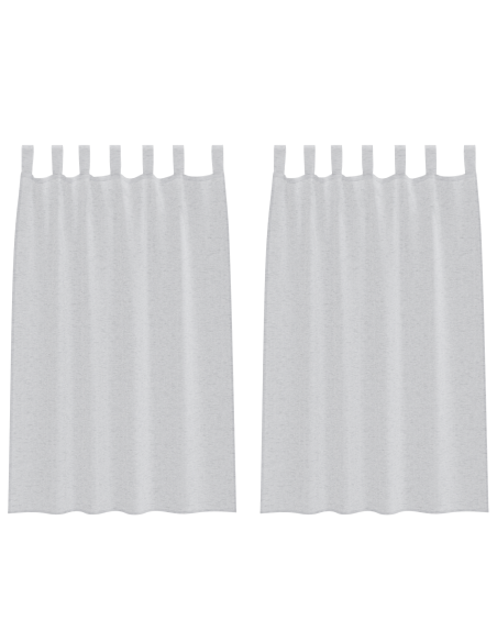 Tende con tende 2 pcs Grigio chiaro 140 x 175 cm Poliestere