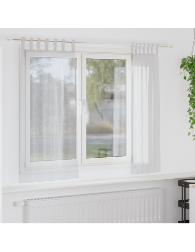 Tenda in Velo 2 pcs Grigio chiaro 175 x 140 cm Poliestere