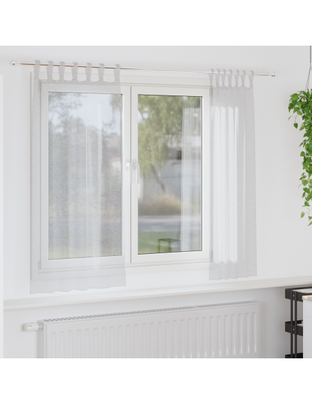 Tende con tende 2 pcs Grigio chiaro 140 x 175 cm Poliestere