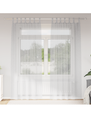 Tenda in Velo 2 pcs Grigio chiaro 225 x 140 cm Poliestere