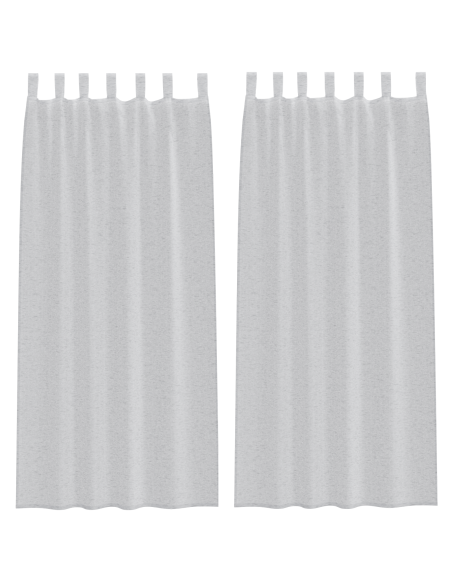 Tende con tende 2 pcs Grigio chiaro 140 x 260 cm Poliestere