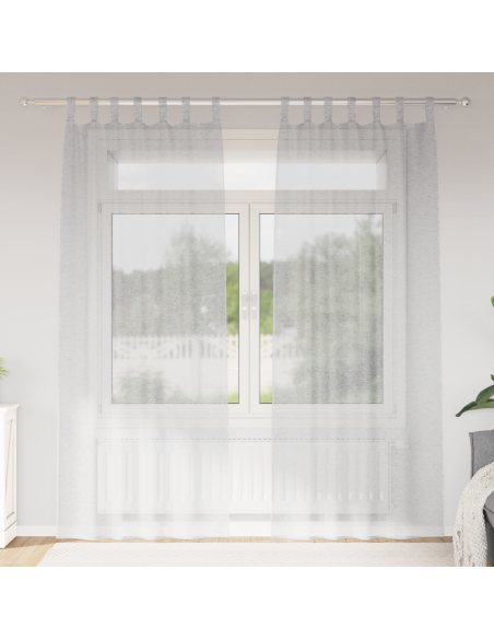 Tende con tende 2 pcs Grigio chiaro 140 x 260 cm Poliestere