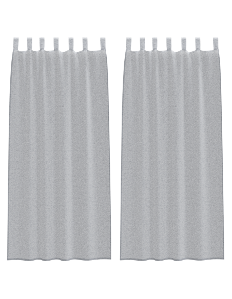 Tende con tende 2 pcs Grigio scuro 140 x 245 cm Poliestere