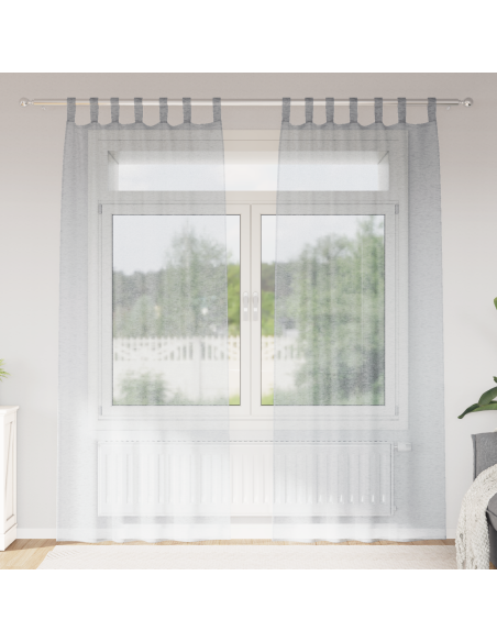 Tende con tende 2 pcs Grigio scuro 140 x 245 cm Poliestere