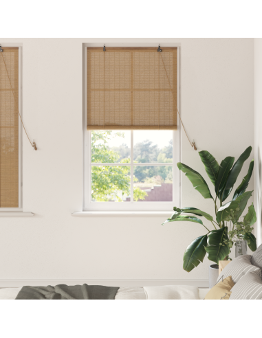 Tenda a rullo con tende Marrone 80 x 160 cm Bambù