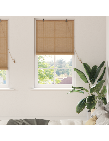 Tenda a rullo con tende Marrone 90 x 220 cm Bambù