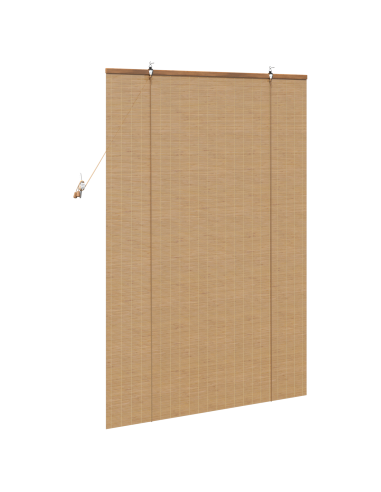 Tenda a rullo con tende Marrone 110 x 160 cm Bambù