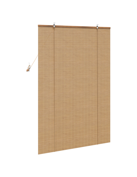 Tenda a rullo con tende Marrone 110 x 160 cm Bambù