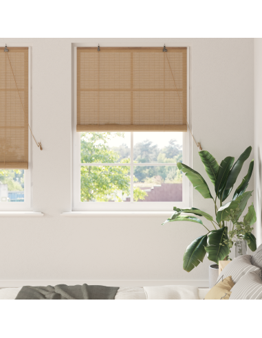 Tenda a rullo con tende Marrone 110 x 220 cm Bambù