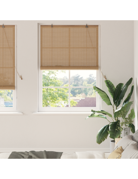 Tenda a rullo con tende Marrone 120 x 220 cm Bambù