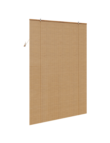 Tenda a rullo con tende Marrone 140 x 220 cm Bambù