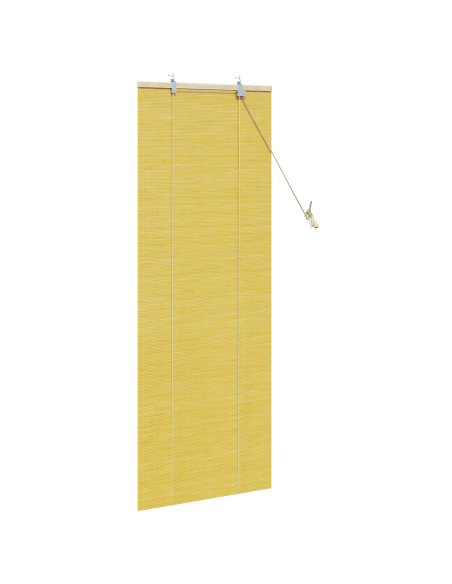 Tenda a rullo con tende Giallo 60 x 160 cm Bambù