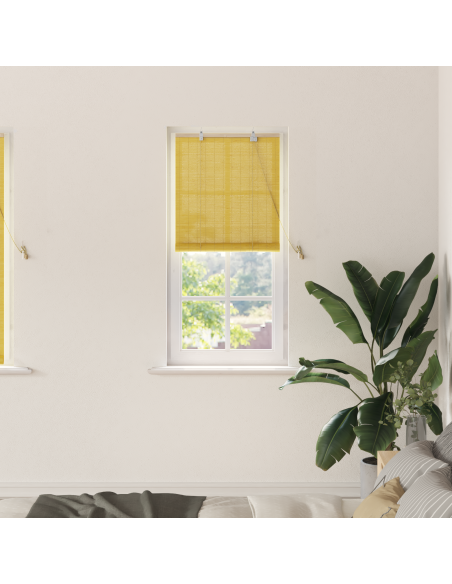 Tenda a rullo con tende Giallo 60 x 160 cm Bambù