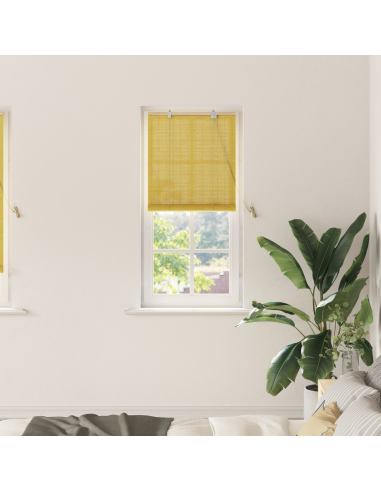 Tenda a rullo con tende Giallo 60 x 220 cm Bambù