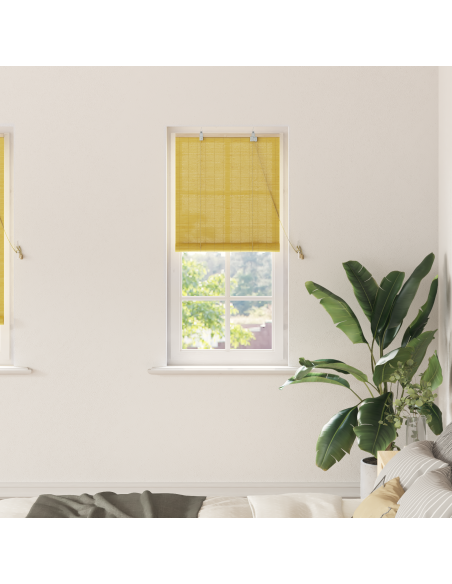 Tenda a rullo con tende Giallo 60 x 220 cm Bambù