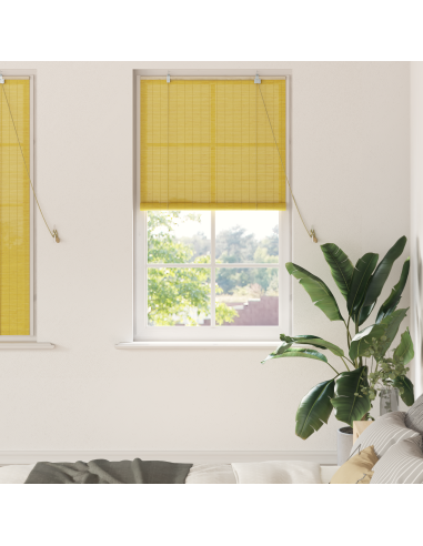Tenda a rullo con tende Giallo 80 x 160 cm Bambù