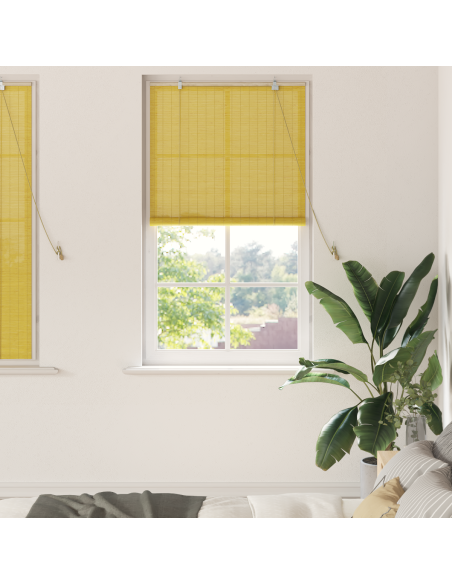 Tenda a rullo con tende Giallo 90 x 160 cm Bambù