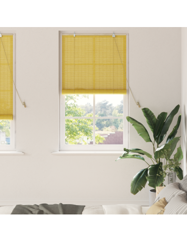 Tenda a rullo con tende Giallo 90 x 220 cm Bambù