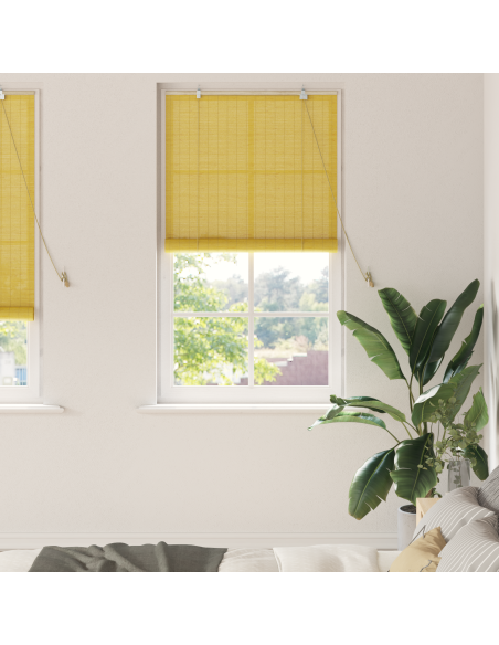 Tenda a rullo con tende Giallo 90 x 220 cm Bambù