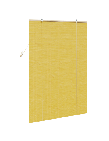 Tenda a rullo con tende Giallo 100 x 160 cm Bambù
