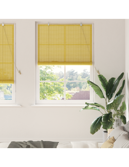 Tenda a rullo con tende Giallo 100 x 220 cm Bambù