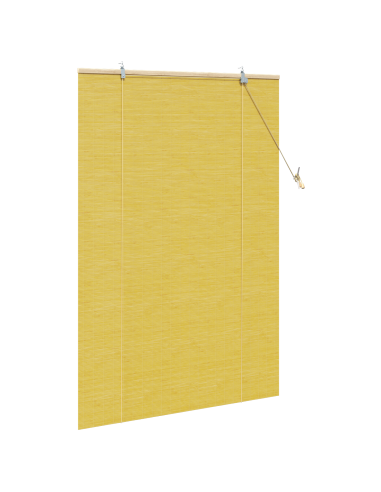 Tenda a rullo con tende Giallo 110 x 160 cm Bambù