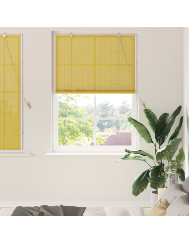 Tenda a rullo con tende Giallo 110 x 160 cm Bambù