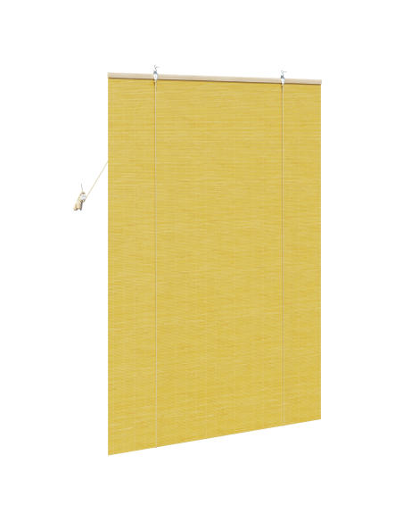 Tenda a rullo con tende Giallo 120 x 160 cm Bambù