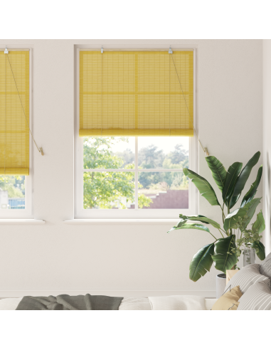 Tenda a rullo con tende Giallo 120 x 220 cm Bambù