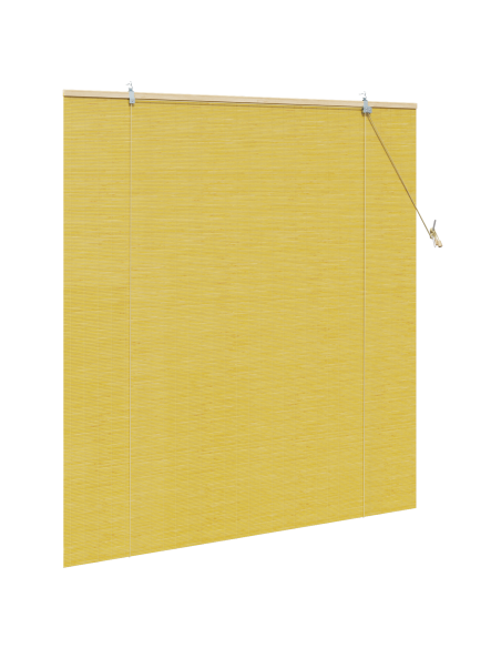 Tenda a rullo con tende Giallo 140 x 160 cm Bambù