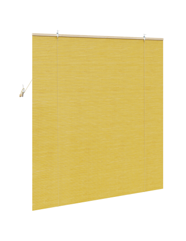 Tenda a rullo con tende Giallo 140 x 160 cm Bambù
