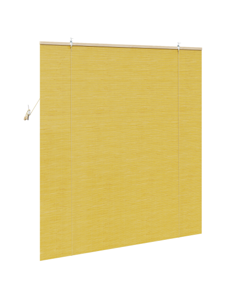 Tenda a rullo con tende Giallo 140 x 160 cm Bambù