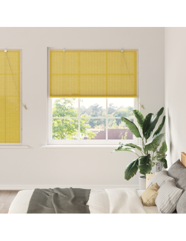 Tenda a rullo con tende Giallo 140 x 160 cm Bambù